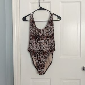 Leopard print low back one piece